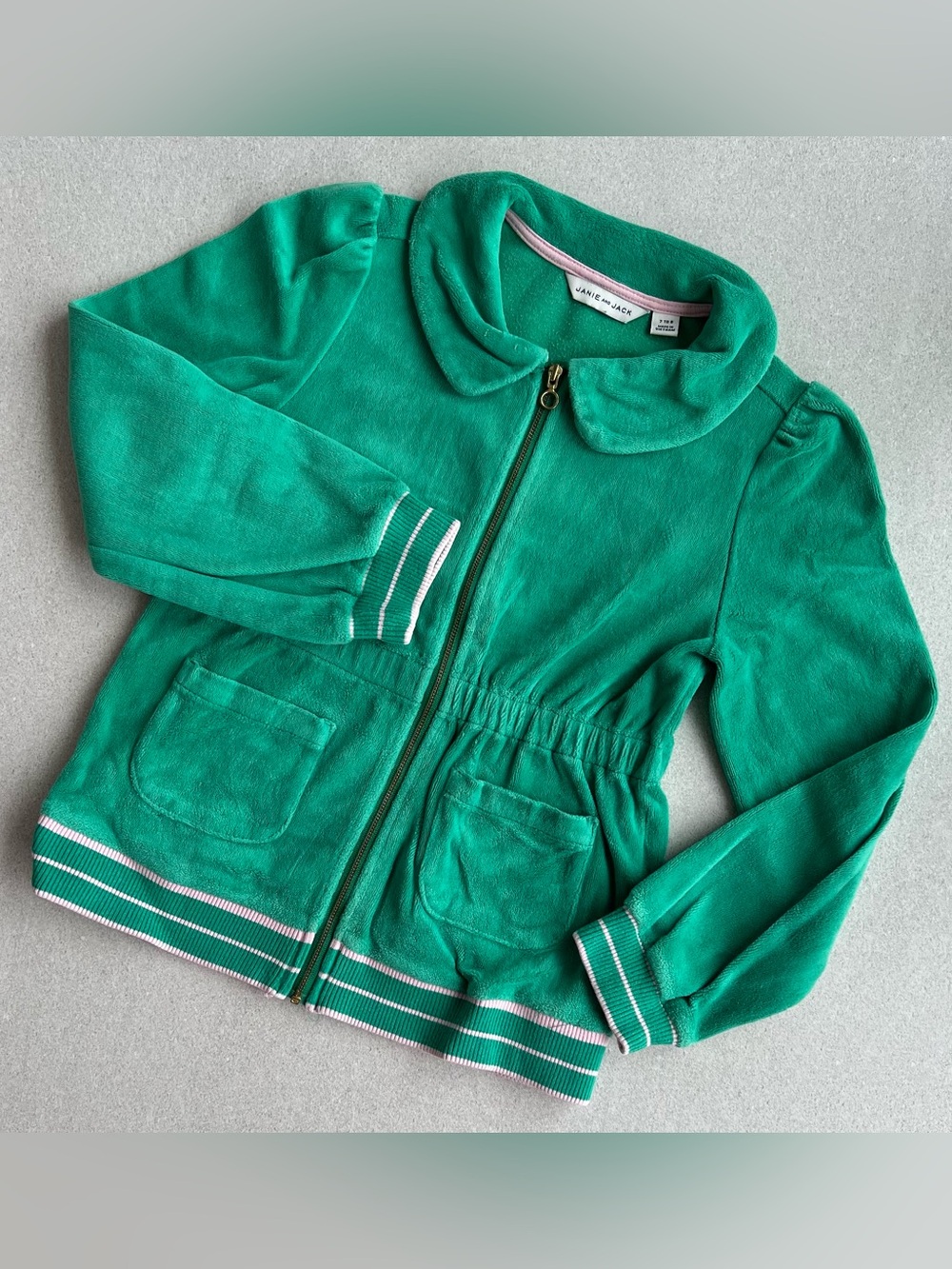 Janie and Jack green cardigan, 7-8 years